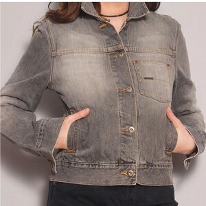 Ted Baker Jean Jacket Gray Wash Chest Pockets